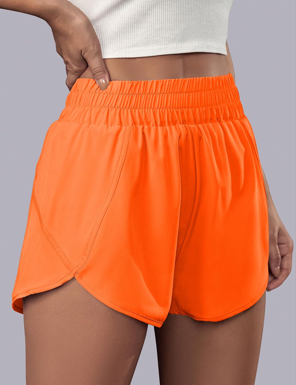 BMJL Women's Running Shorts Elastic High Waisted with Pockets, 2.5" Sporty Workout Quick Dry Athletic Shorts - Image 2