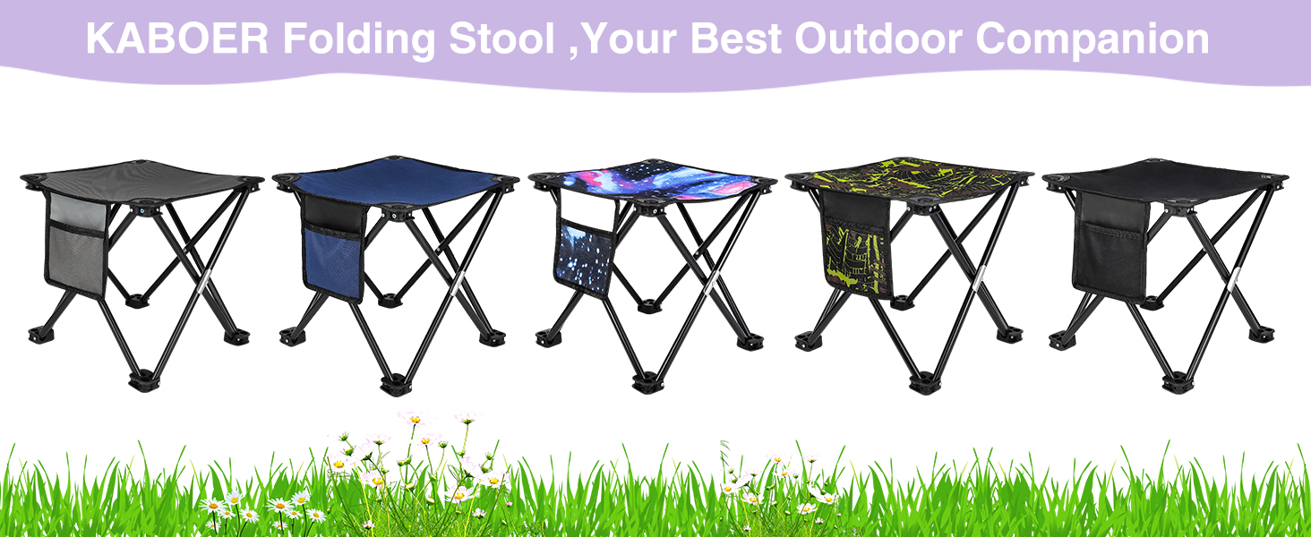 KABOER Taburete de Camping Plegable 2 Pack, Silla Portátil para Camping al Aire Libre miniatura 7