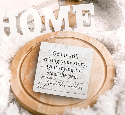 Miniatura 5 de SRADMO Dios sigue escribiendo tu historia, decoración cristiana para el hogar, decoración cristiana, decoración religiosa, decoración de sala de