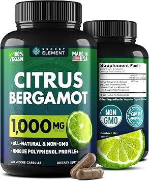 Citrus Bergamot Extract 1000mg for Women and Men Polyphenol-Rich Bergamot Capsules for Daily Wellness, Antioxidant Support & Healthy Lifestyle, Non-GMO, Gluten Free, 120 Vegan Bergamot Capsules