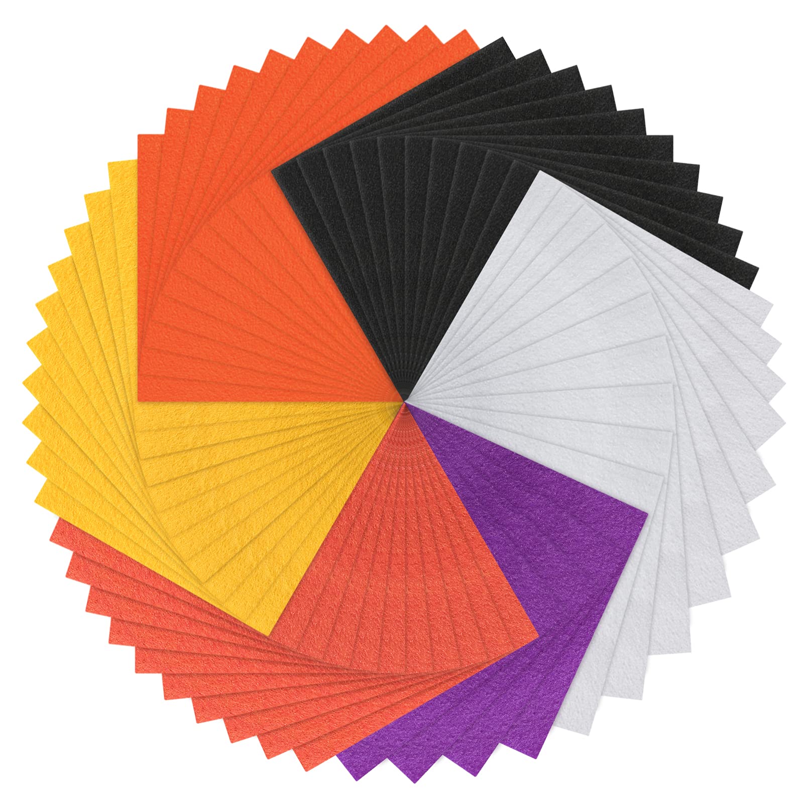 Caydo 60 Pieces Thanksgiving Day Felt Fabric Sheets, Soft Craft Felt for Thanksgiving Day Craft Patchwork Sewing DIY Projects 4 x 4inch,1.4 mm Thick