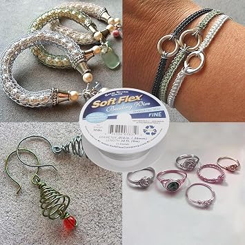 21 Strand Beading Wire Fine 0.14 Diameter 30ft Design Wire | For jewelry making, 0.14, easy to thread, bead stringing wire, satin silver, thin wire, nylon coated beading