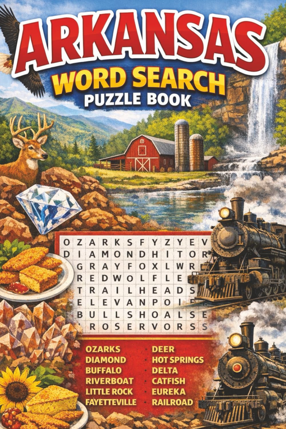 Arkansas Word Search Puzzle Book: Arkansas Word Search Puzzle Book | 55 Fun Puzzles | 110 pages| fun for those interested in Arkansas Wildlife, ... Arkansas Rivers, state symbols and much more!