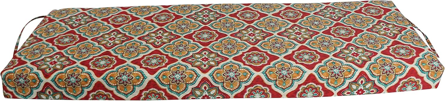 Blazing Needles Outdoor Bench Cushion, 54" x 19", Adonis Jewel