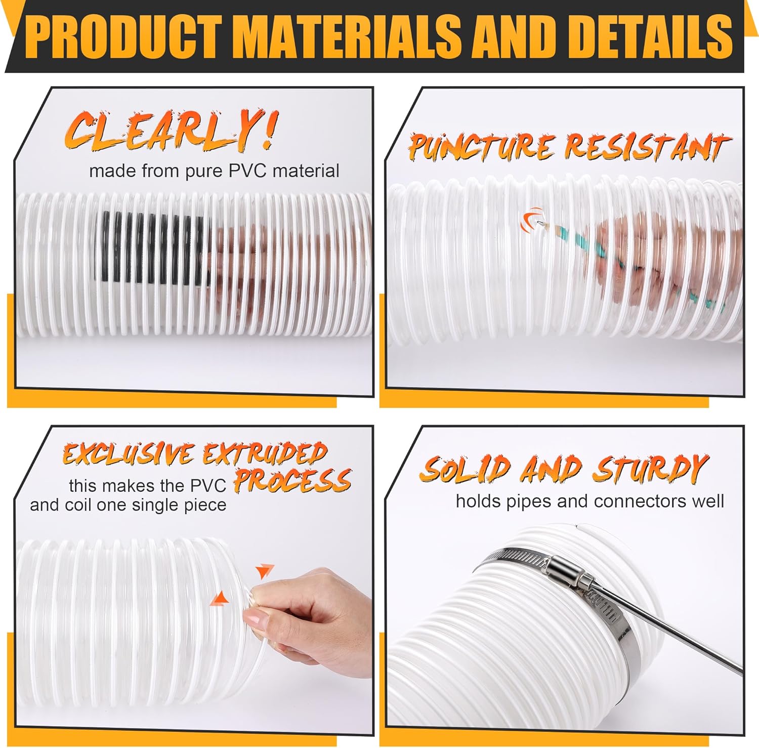 Saillong 4" Magnetic Dust Collector Fast Connect System – Starter Kit with Neodymium Fittings, Hose Couplers & Clamps for Workshop Dust Collection(Rubber Joint)