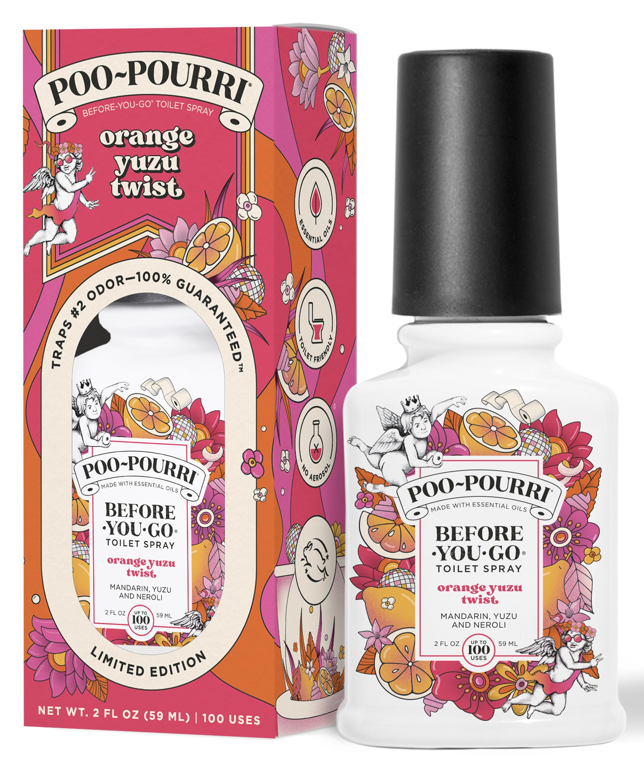 Poo-Pourri Before-You-Go Toilet Spray, Orange Yuzu Twist, 2 Fl Oz – Mandarin, Yuzu and Neroli