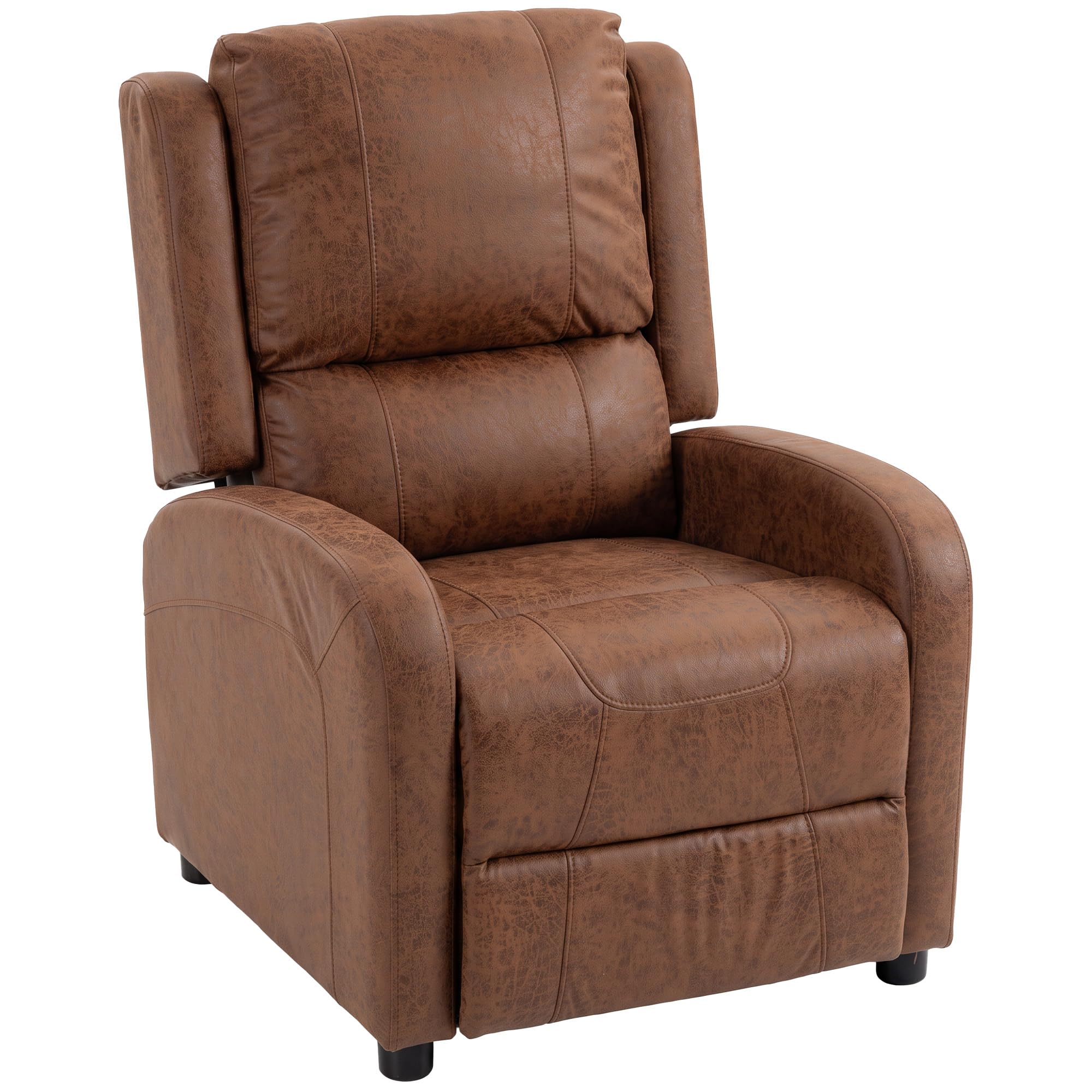 HOMCOM Sillón Relax Reclinable Sillón Reclinable Manual Reposapiés, Marrón