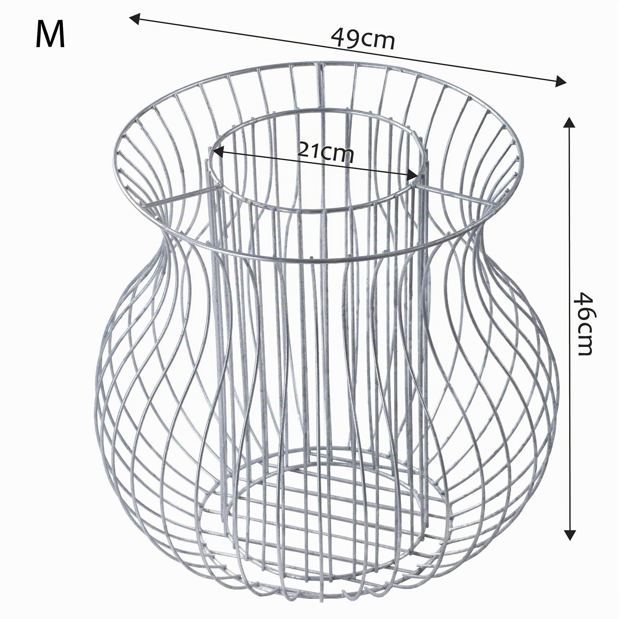 KADAX Pot de Fleurs en Acier Galvanisé - Rond Résistant aux Intempéries pour Jardin, Terrasse avec Panier à Pierres (Diamètre 49 cm, Hauteur 46 cm)