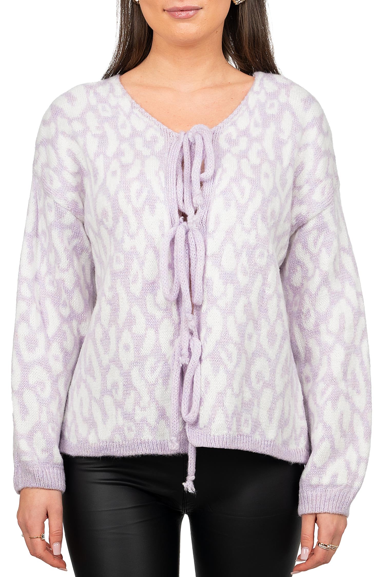 Reichstadt Jersey Cárdigan Oversize Mujer Punto Oficina Uso Diario | Tejido suave, corte amplio, colores combinables, manga larga, estilo casual, entretiempo, otoño, invierno y tiempo libre