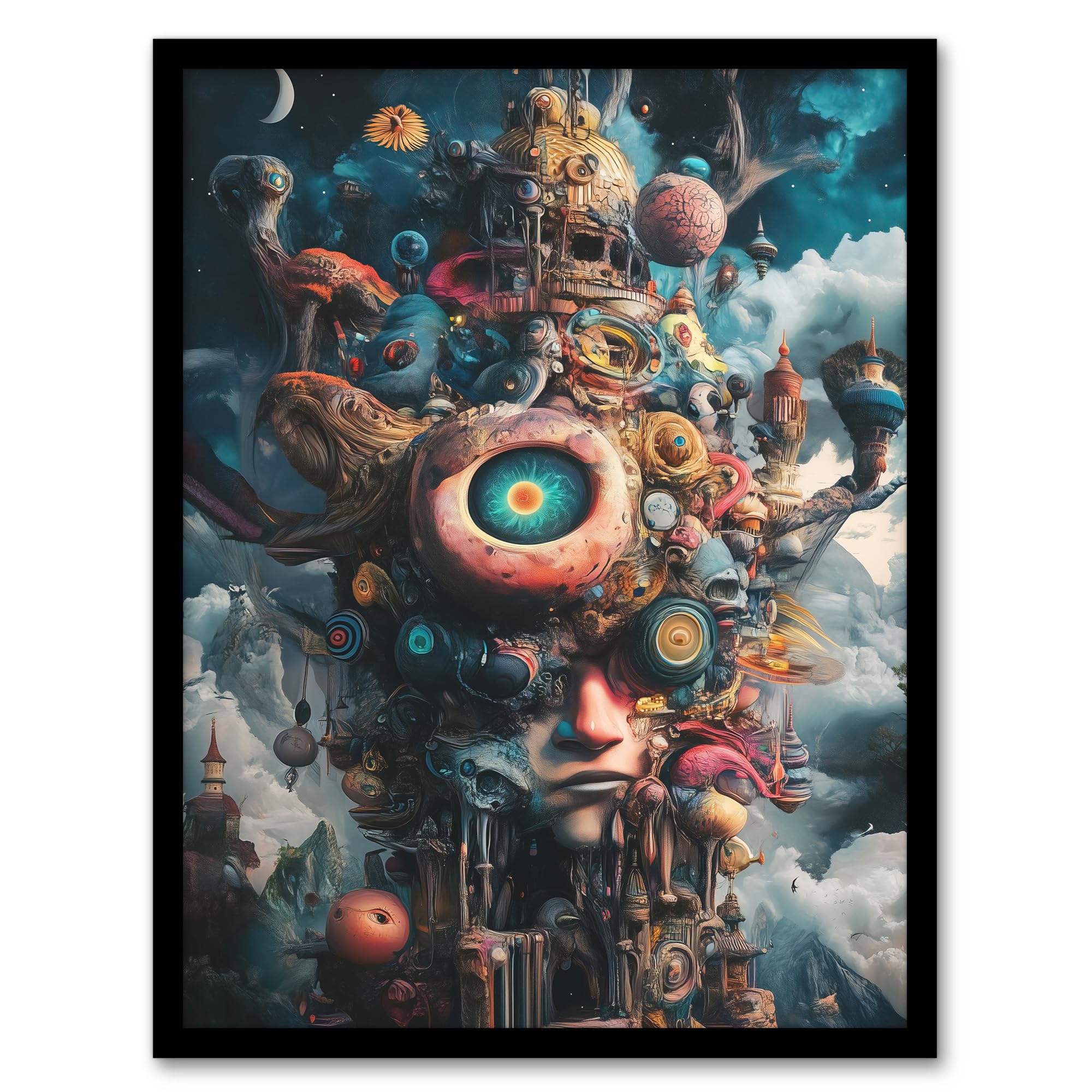Artery8 Where Stories Come From Surreal Fantasy Art Living Room Artwork Framed Wall Art Print 18X24 Inch