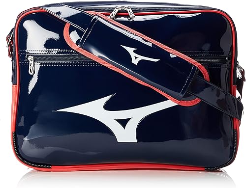 Amazon ミズノ エナメルバッグ Lサイズ 約30l ネイビー レッド スポーツショルダーバッグ エナメルバッグ