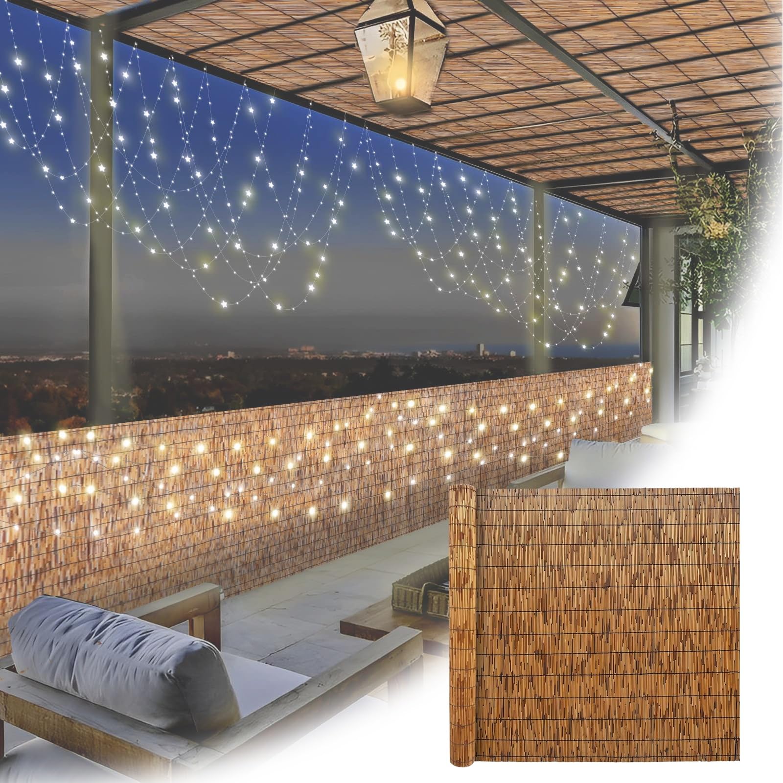 Clôture en Roseau Naturel, Brise-Vue pour Jardin, Clôture D'intimité, Store Enrouleur Bambou, 20 90 130 Cm De Haut, Tissé À La Main, Protection Solaire, Imperméable(130x700cm(4.3x23.0FT))