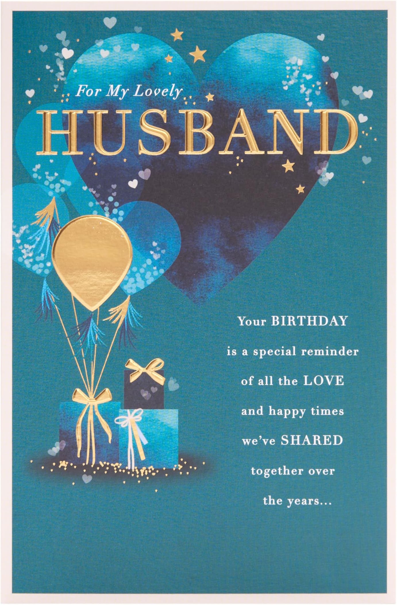 UK Greetings Birthday Card for Husband - Blue Heart Design - Thinking ...