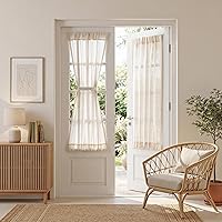 Vista 48 de MYSKY HOME Cortinas traslúcidas de 63 pulgadas de largo para dormitorio, paneles de cortina para ventana que filtran la luz, protegen la privacidad