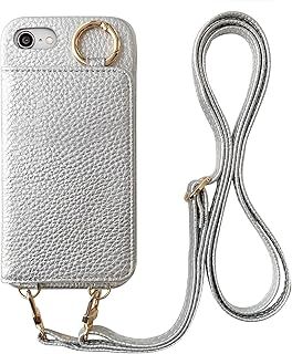 MINTY iPhoneSE 第3世代 第2世代 用 ケース iPhone8 iPhone7 用 ケース 全6機種対応 ショルダー ストラップ リング付き フルカバー iPhoneSE3 iPhoneSE2 6s 6 シルバー