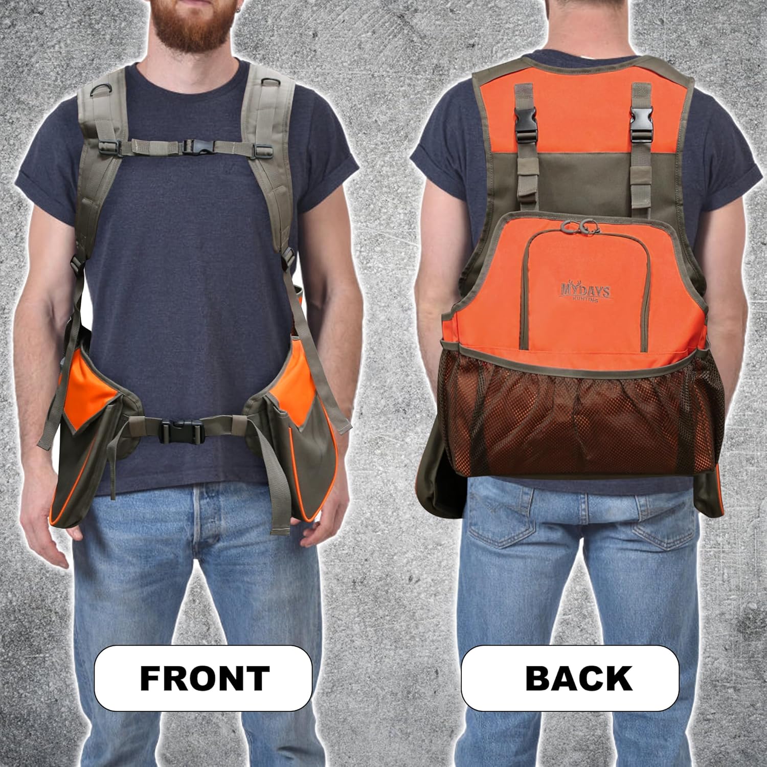 MYDAYS Upland Bird Game Vest, Hunting Tactical Vest with Game Pouch and Pockets for Outdoor Bird Hunting - Image 4