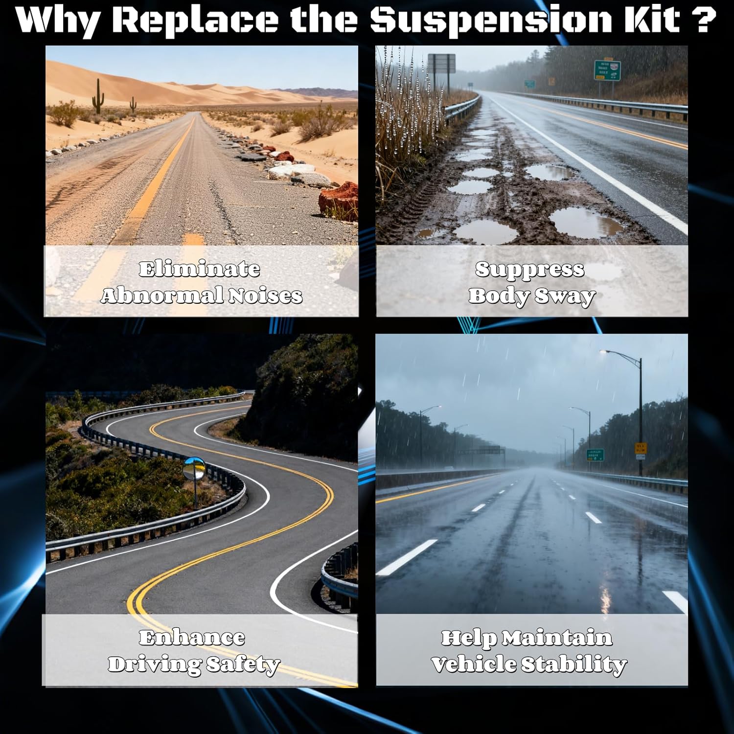 MOAR 2-Set Front Sway Stabilizer Bar End Link Kit 2013-2016 GL350 450 550 GL63 AMG; 2016-2018 GLE350 550 50E 2017-2019 GLE43 AMG GLS450 550 AMG Driver Passenger Replacement K750790 K750791 1663200789