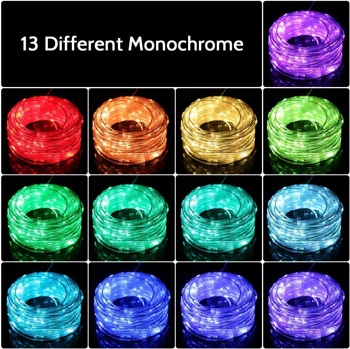 66FT LED Fairy Lights Outdoor String Lights, 8 Modes 200 LEDs Multi-Color String Lights with Remote Control, IP68 Waterproof Rope Lights Plug in for Patio Party Wedding Garden Bedroom Home Decor