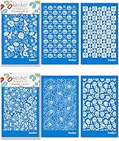 Vista 7 de KEOKER Pantalla de seda de Halloween para arcilla polimérica, 3 plantillas de pantalla de seda reutilizables para arcilla polimérica en arcilla