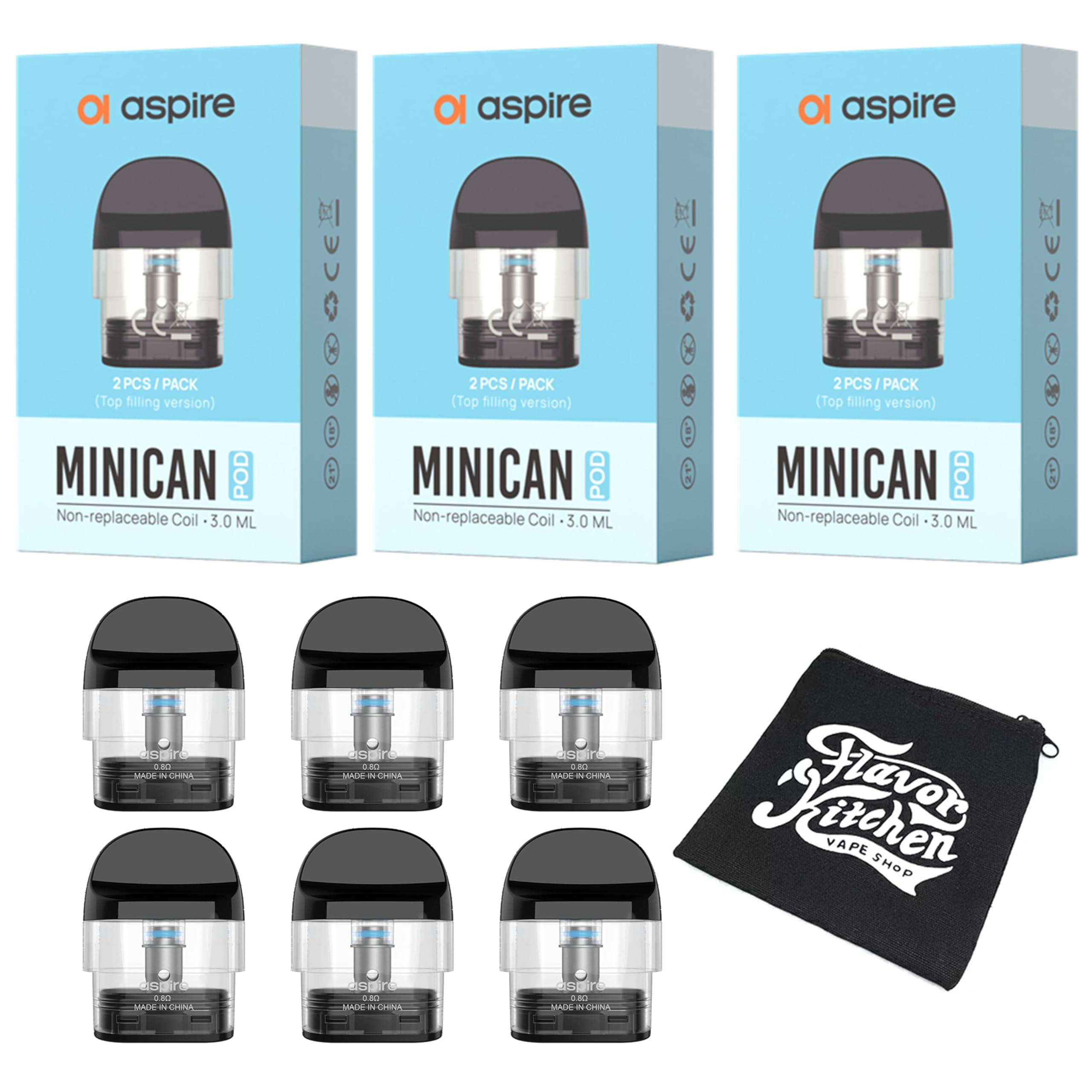 Amazon.co.jp: 【3箱セット/トップフィル0.8Ω】aspire minican 4交換用