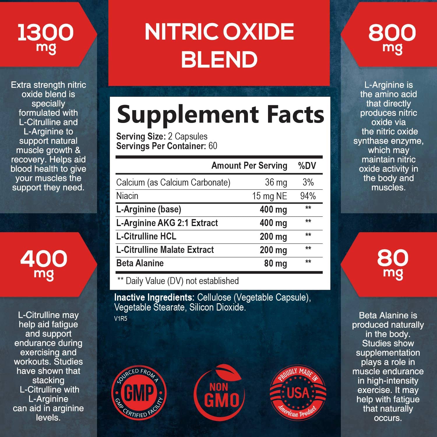 Extra Strength Nitric Oxide Supplement L Arginine 3X Strength