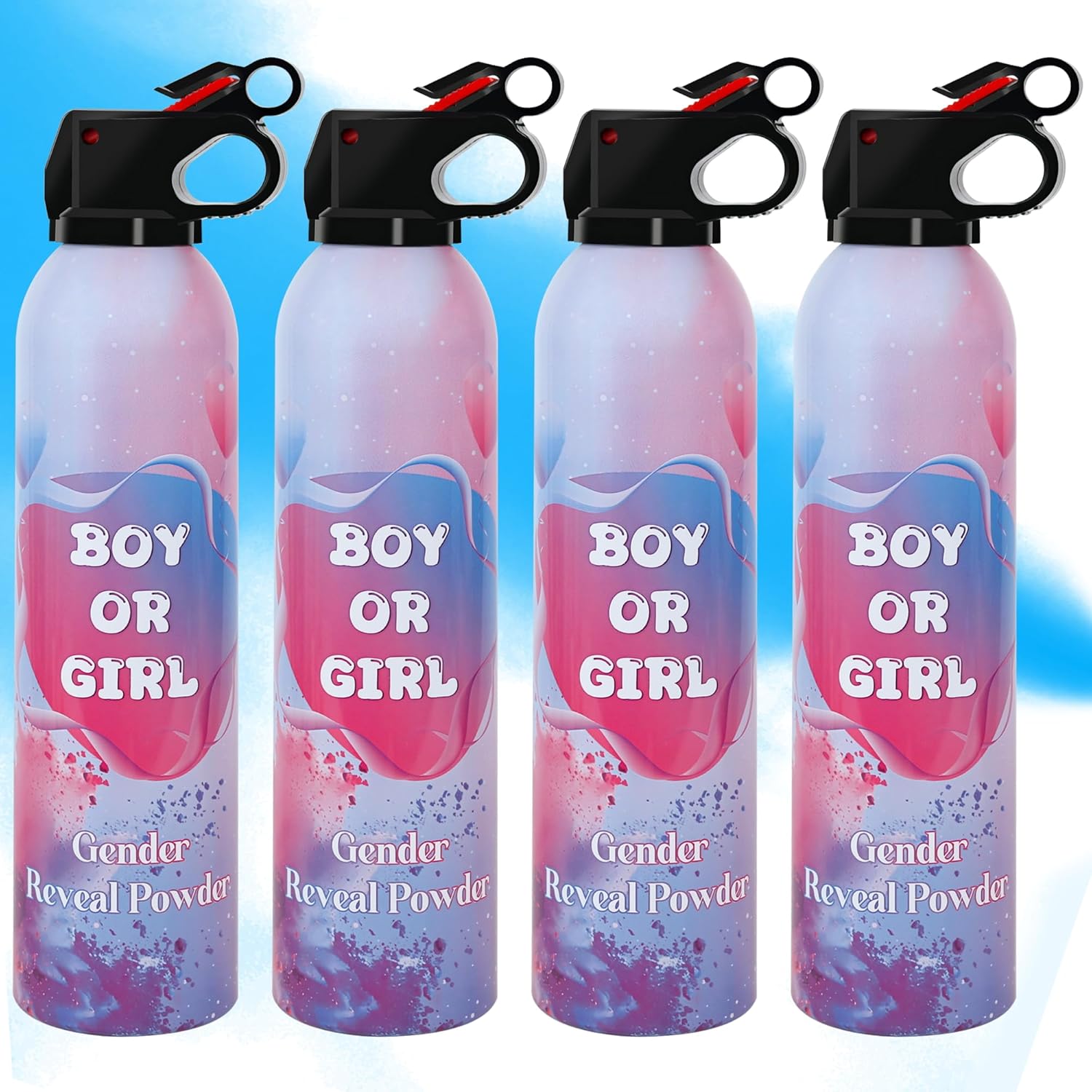 4 Pack Pink Gender Reveal Smoke Bombs for Baby Girl, Color Powder or Dust for Gender Announcement Idea, Baby Shower Decoration, Supply, Party