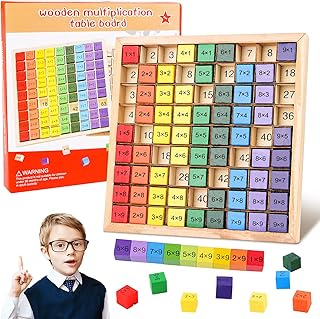 Bohrma Maths Calculation Game, 9 x 9 Calculation Board, Multiplication Table, Educational Toy Gift, Montessori 1 x 1 Board, Multiplication Board for Primary Students, Wooden Educational Toy, Gift for