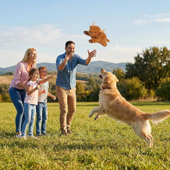 Juguete para Perro Highland Cow con Chirriador, Seenelling miniatura 6