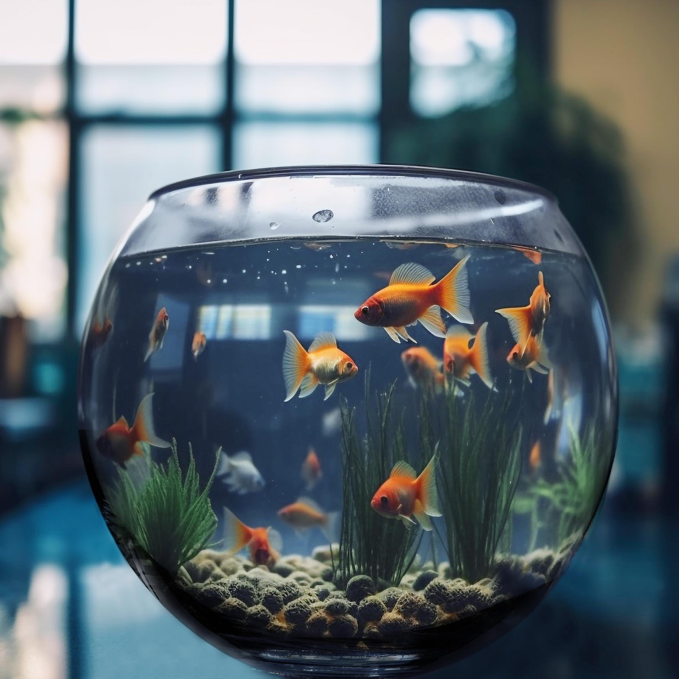 TIENDA EURASIA - Pecera Redonda Mediana, Cristal Transparente, 18cm de Diametro x 13cm de Alto, Esférica, Peces Pequeños, Tortugas y Mascotas