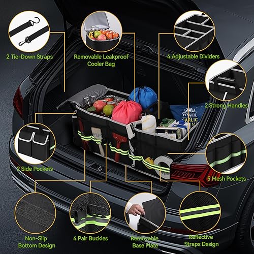 Miniatura 5 de AGPTEK Organizador de maletero 6 en 1 para SUV, organizador de maletero con bolsa térmica aislada a prueba de fugas, accesorios de organización