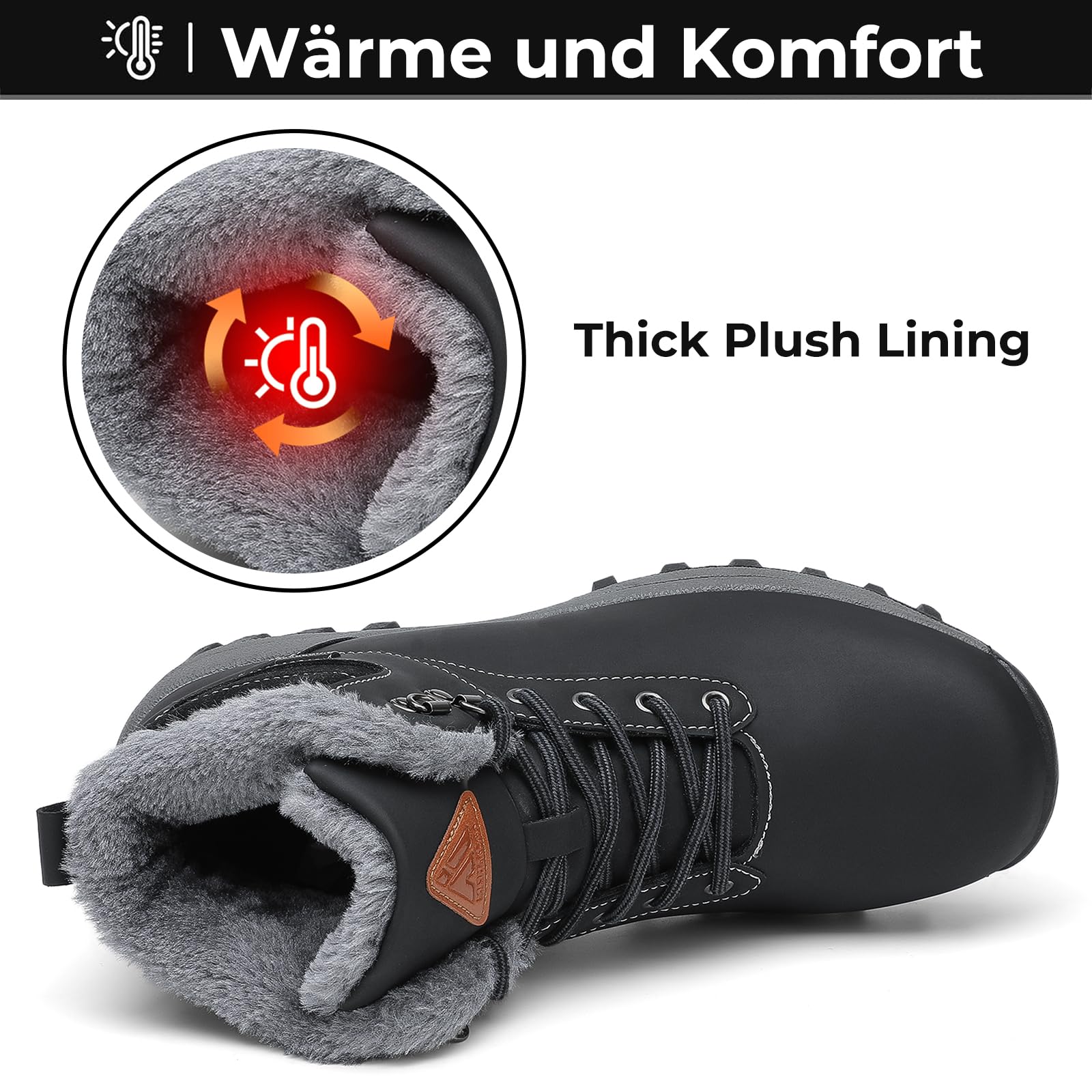 Mishansha Winterschuhe Herren Warme Gefüttert Winterstiefel Damen Winter Boots Outdoor 36-48 EU