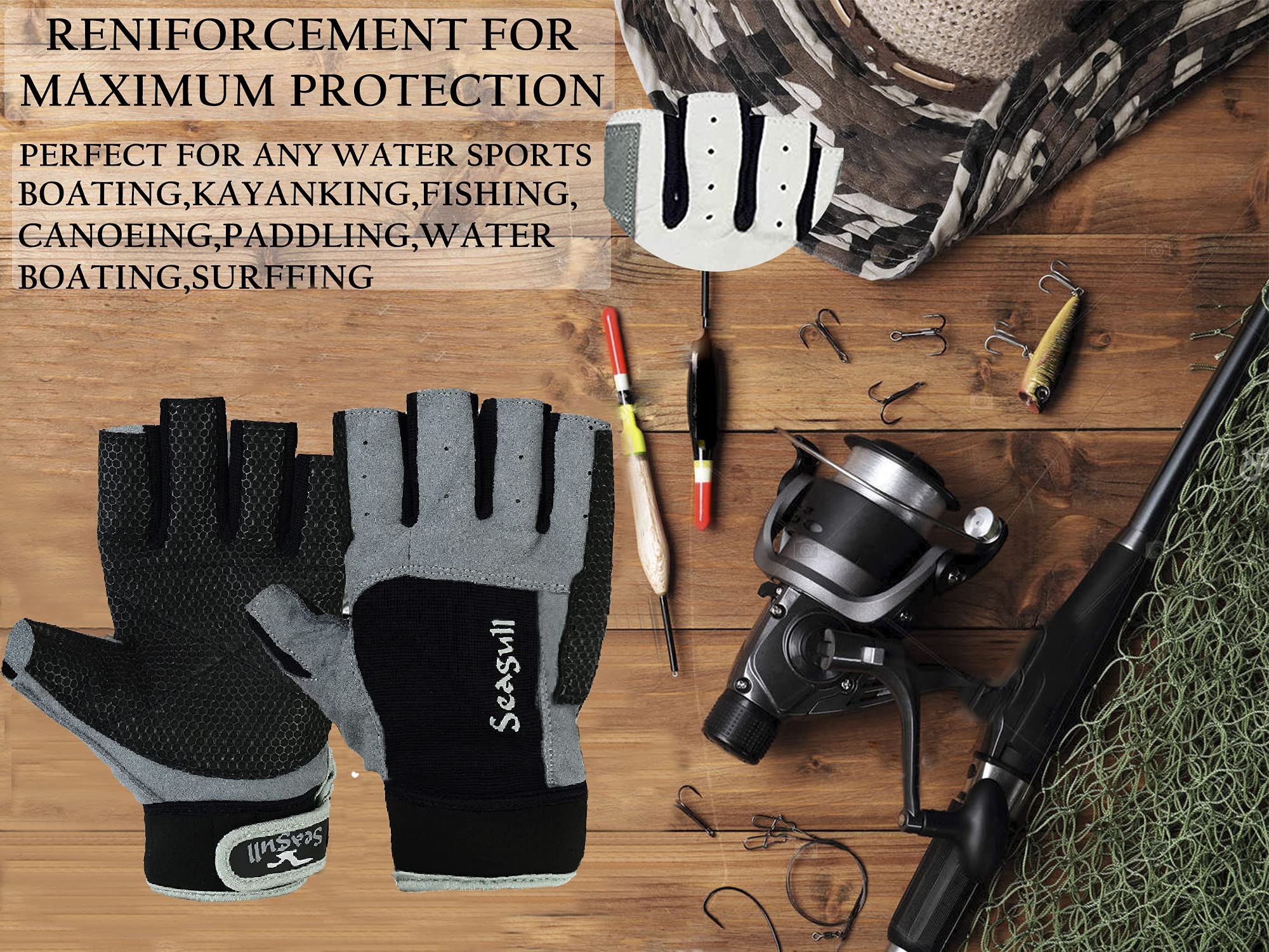 Gants mouettes adhérents pour la voile, la voile, le bateau, les sports de plaisance, taille XL