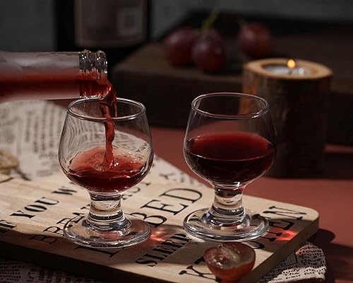 Miniatura 9 de Lindos vasos de chupito pequeños de brandy juego de 8  Copas de coñac  Vasos de puerto  Vasos de tequila (3.5 oz  3.4 fl oz)