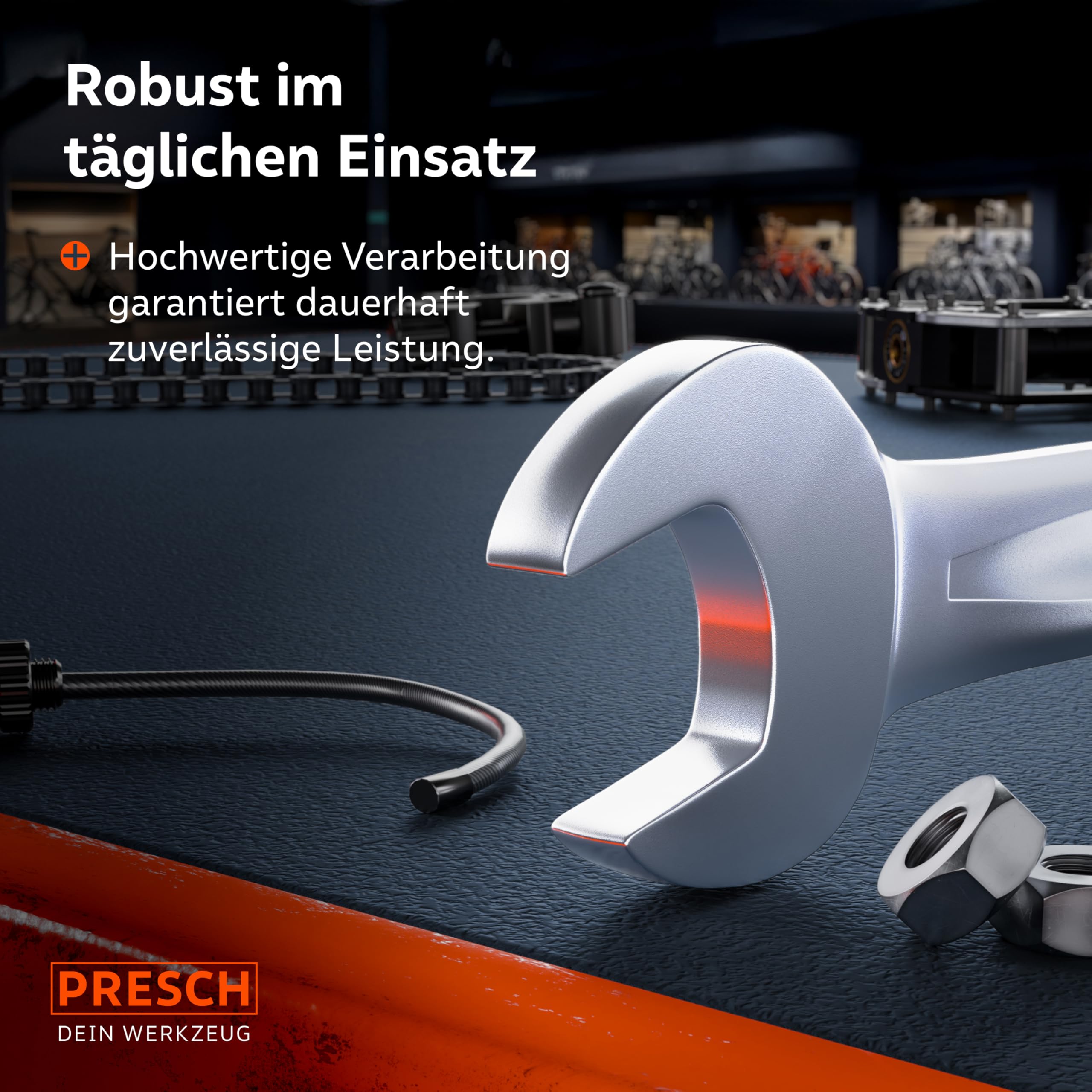 PRESCH Ratschenschlüssel Set 12tlg. (6-19mm) inkl. Tasche - Minimaler Rückholwinkel (Bis zu 4°, 90 Zähne) - Robuste, präzisionsgefertigte Ringratschenschlüssel