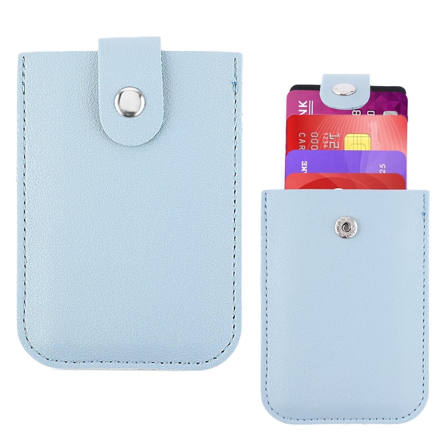 SAMTA Leather Pull-Out Credit Card Holder Hidden Small Card Wallet for Men and Women Pull Stacked Leather RFID Blocking Credit Card Holder Card Cases-image-49