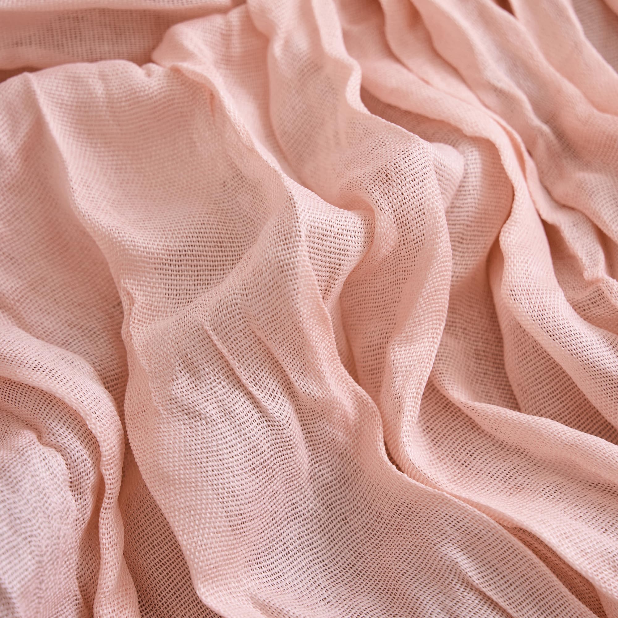 Asee'm 12PCS Tischläufer Käsetuch 300 x 90cm Staubiges Rosa Boho Transparente Läufer Tisch Hochzeit Gaze Stoff Rustikale Käse Tuch für Braut Dusche Party | Durchsichtiger Boho-Tischläufer für Partys, 308 cm lang, Stoff, Ostern, Hochzeit, Babyparty, Brautp