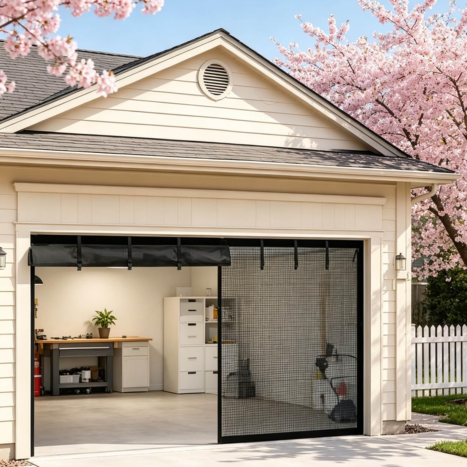 Moustiquaire magnétique pour garage 2 voitures avec filet renforcé pour terrasse