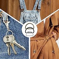 Vista 4 de Shimeyao 90 anillos en D de metal de colores surtidos para monedero, hebillas en forma de D, multiusos, semicirculares para bolsas de hardware