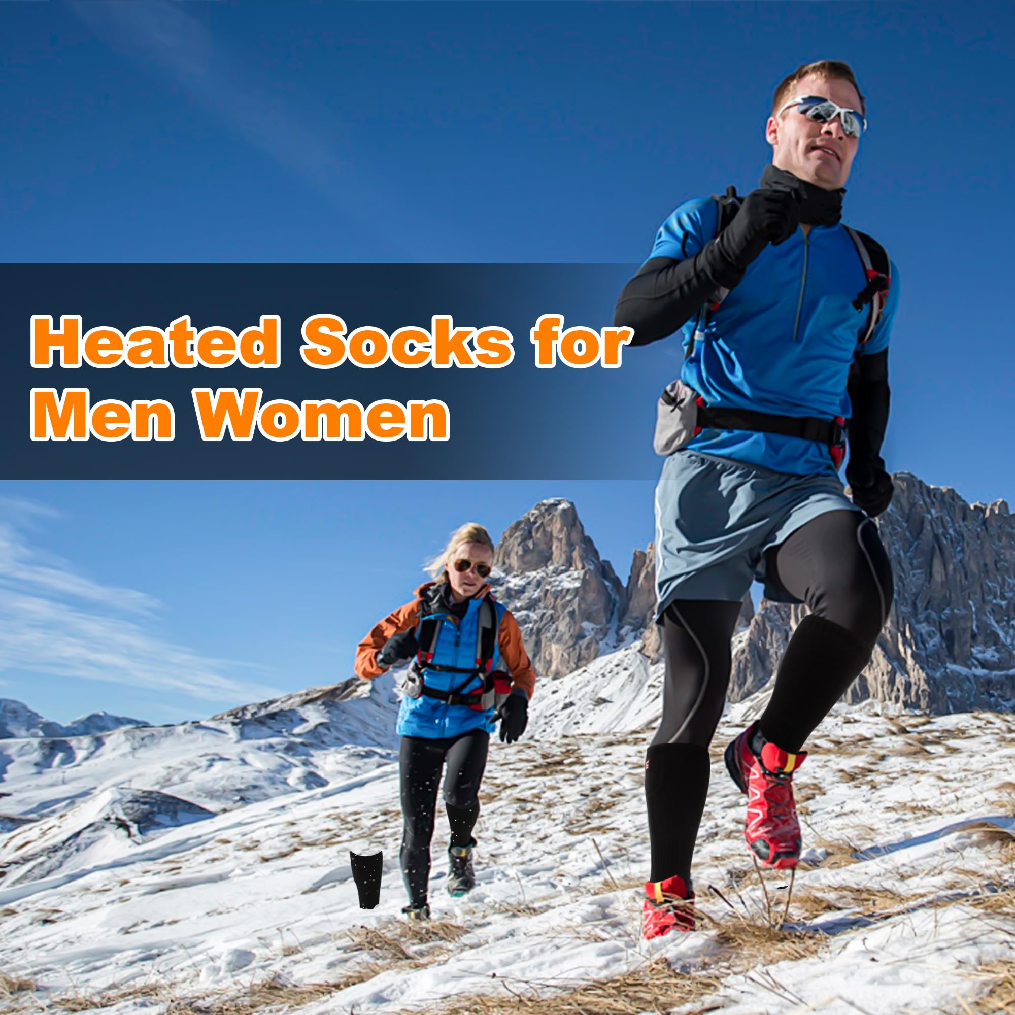 Calcetines calefactables para hombres y mujeres, calcetines térmicos eléctricos recargables con batería, térmicos, cálidos, para invierno, lavables, para deportes al aire libre, senderismo,