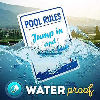 POOL ZINE「SIGH」 Amazon.com: Splash Zone 6x12 Metal Sign for Pool Diving