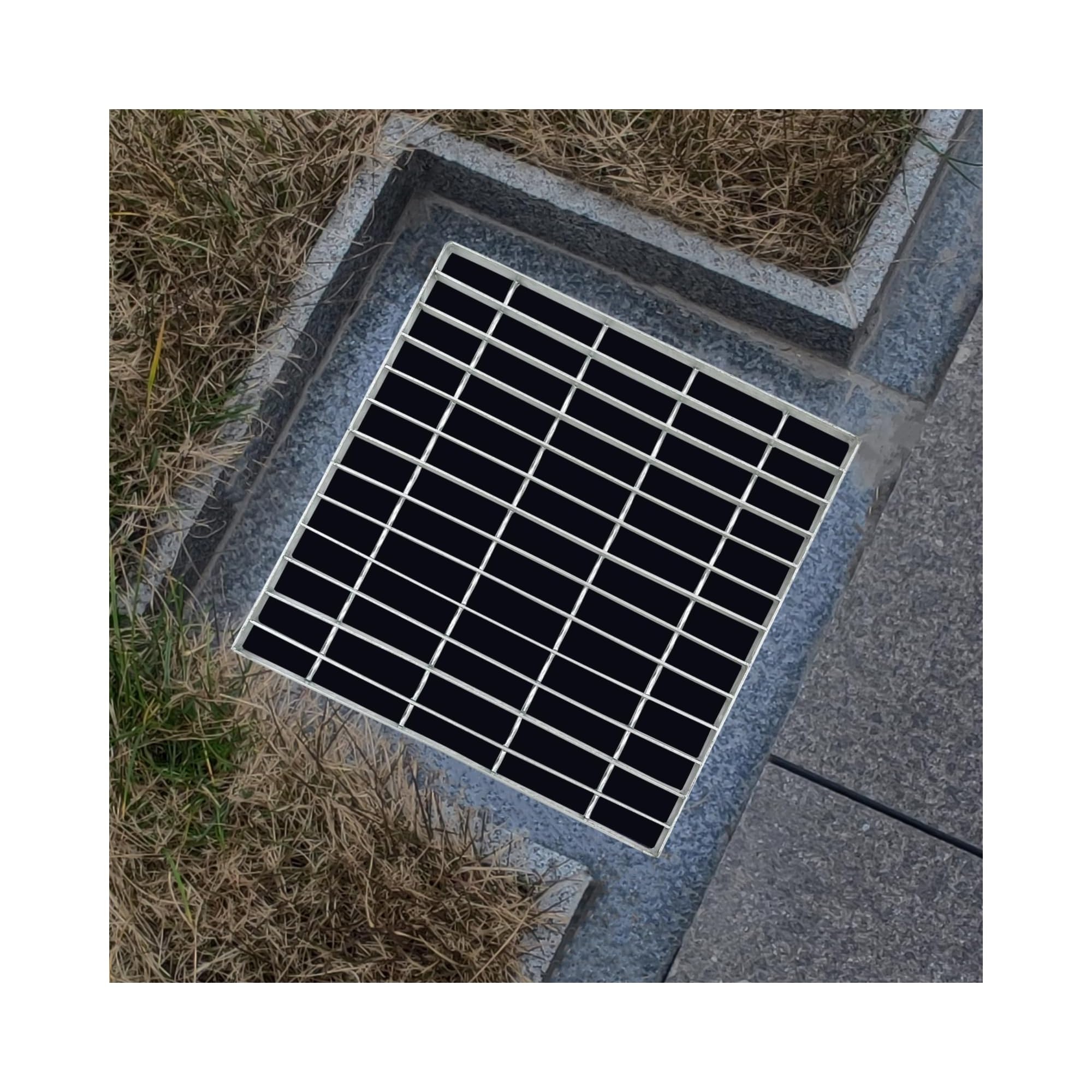 Grille de drainage en acier inoxydable 304 robuste pour caniveau
