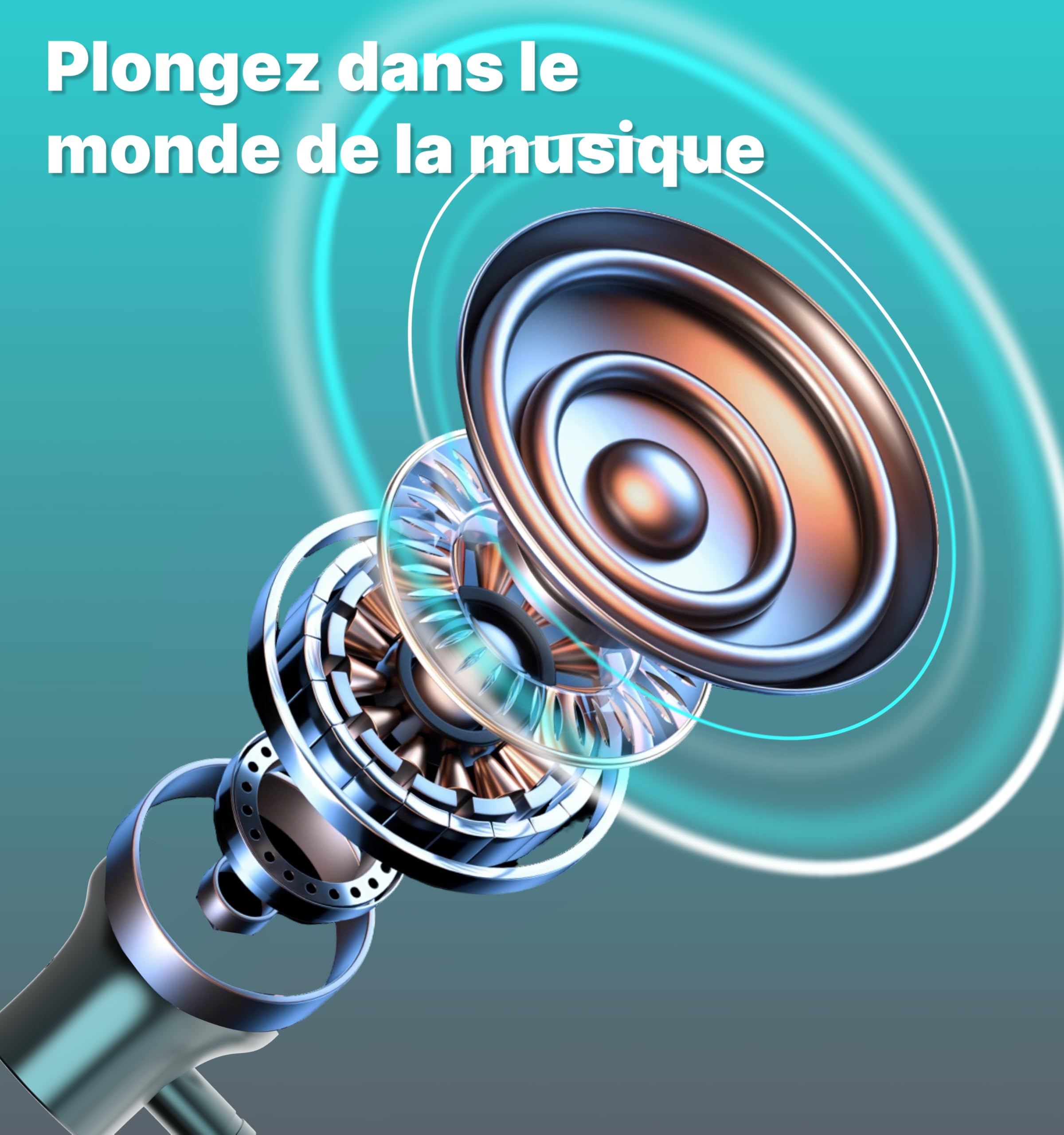 Hmusic H08 Casque Tour de Cou Bluetooth 6.0 sans Fil | Retour audio en temps réel, 35H Autonomie, IPX5 étanche, Affichage Numérique LED, Écouteurs magnétiques