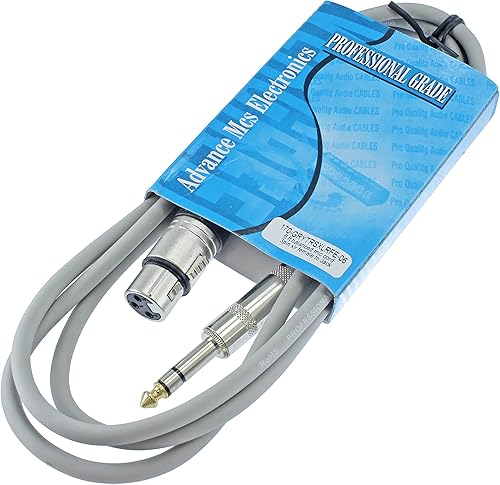 Miniatura 4 de Cable de conexión de audio profesional XLR hembra TRS de 14 pulgadas a 3 pines equilibrado y blindado (3 pies de largo, morado)