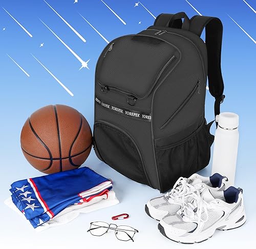 Vista 27 de YOREPEK Basketball Bag, Large Basketball Backpack with Shoe Compartment and Ball Holder Sports Backpack for daughter son, Water Resistant for
