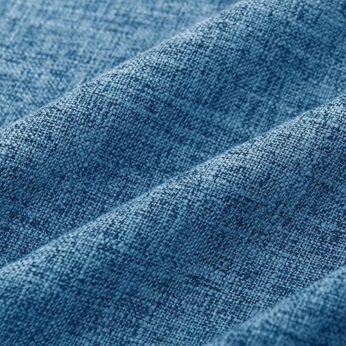 Miniatura 3 de JIUZHEN Juego de 2 fundas de almohada de lino azul claro de 20 x 20 pulgadas, fundas de cojín estilo casa rural costera para sofá de dormitorio,