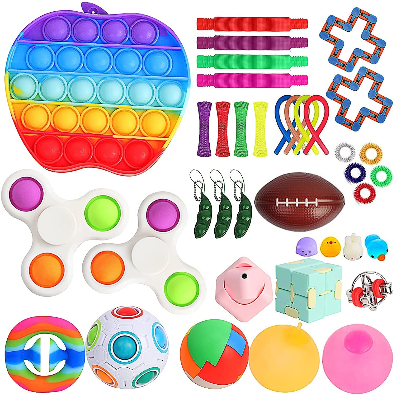 38Pcs Fidget Toys, Fidget PopIts Pack Popper Mini Bulk Toy Set for