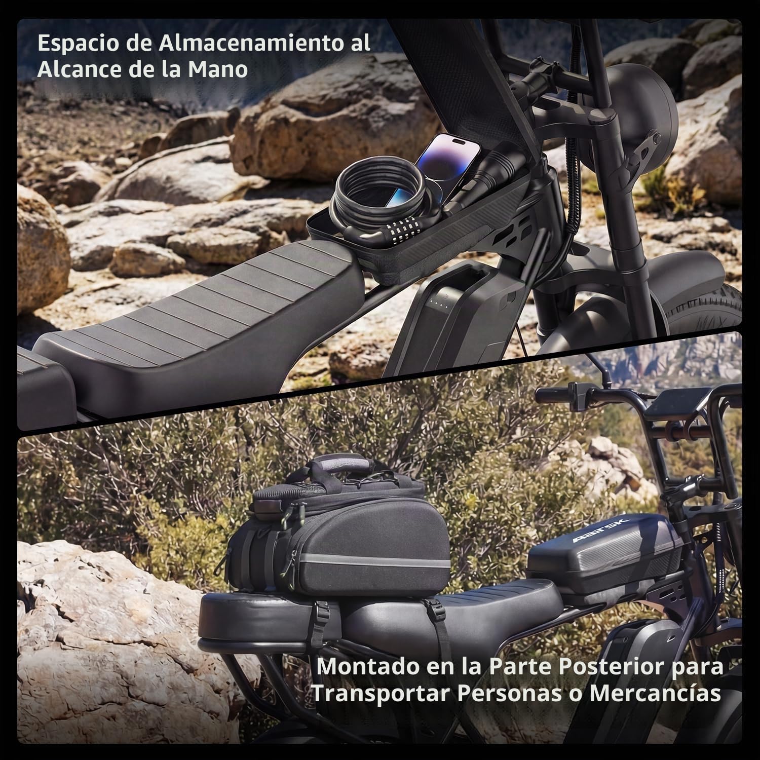 X5 - Bicicleta eléctrica para adultos, 20 x 4 Fat Tyre MTB con autonomía de 80 km y batería extraíble 48 V 15 Ah, motor 250 W, 25 km/h, bicicleta todoterreno eléctrica con bolsa de ciclismo