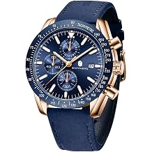 BENYAR Watch for Men Analog Quartz Chronograph Waterproof Luminous Designer Mens Wrist Watches Business Work Sport Casual Dress Watch with Silicone Strap Elegant