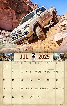 2025 Off-Road 4x4 Wall Calendar 16-Month X-Large Size 14x22