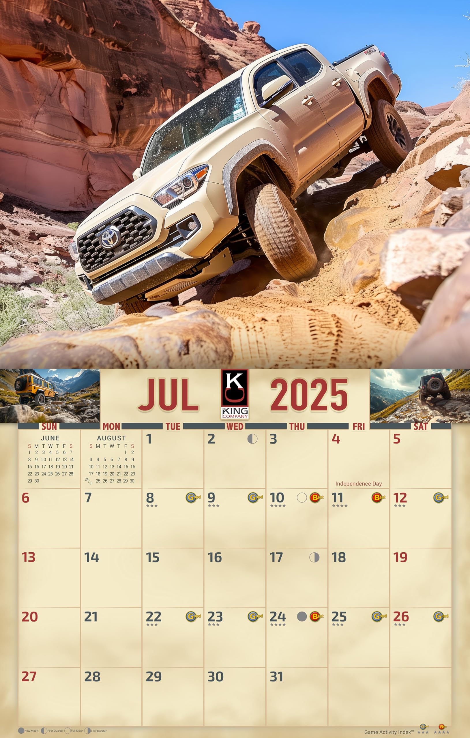 2025 Off-Road 4x4 Wall Calendar 16-Month X-Large Size 14x22, Best